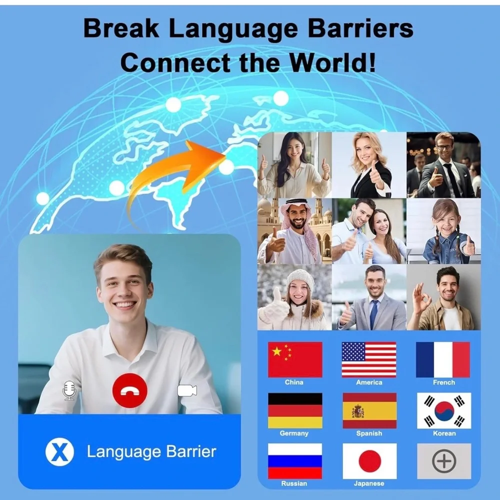AI Translation Earbuds Real Time – 164 Languages Translator Earbuds